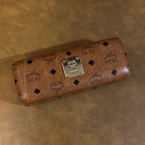 MCM Cognac Monogram Eyeglass Case